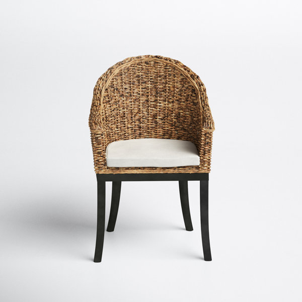 Wicker dining 2025 chairs with arms